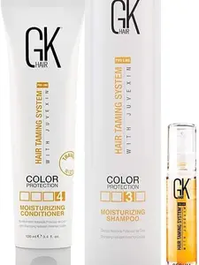 Global Keratin GK Hair Moisturizing Shampoo 300- GK Hair Moisturizing Conditioner (3.4 fl.oz/100ml) -Serum 10ml