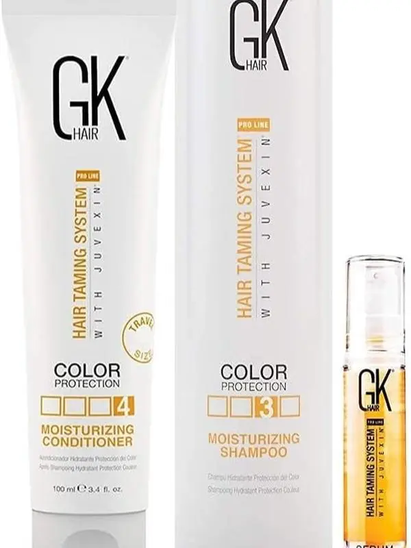 Global Keratin GK Hair Moisturizing Shampoo 300- GK Hair Moisturizing Conditioner (3.4 fl.oz/100ml) -Serum 10ml