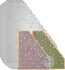 Mattys   Patterned Journal Pocket  Cut Set of 3, Metal  Cuts for Scrapbooking, Scallop Dies for Card Making, Pocket Dies, Scrapbooking -Cuts