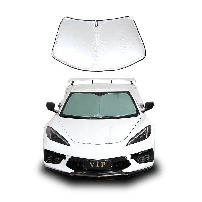 Corvette C8 Customized Car Windshield Sunshade - 1-Piece Double-Layer Accessory for 2020+ Models, Blocks Harmful UV Rays, Protects Car Interior, Customized To Your Vehicle