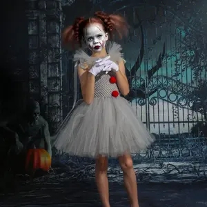 Thriller clown halloween costume cartoon anime clown cosplay costume festive carnival tutu skirt mesh skirt