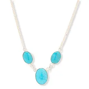 Mine Finds by Jay King 3-Stone Kingman Turquoise Drop Sterling Silver Necklace