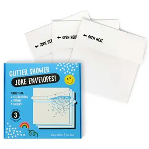 Glitter Shower Enevlope by Central 23 - joke glitter envelope for birthday, anniversary, special occasion - 6.3 by 6.3 inch