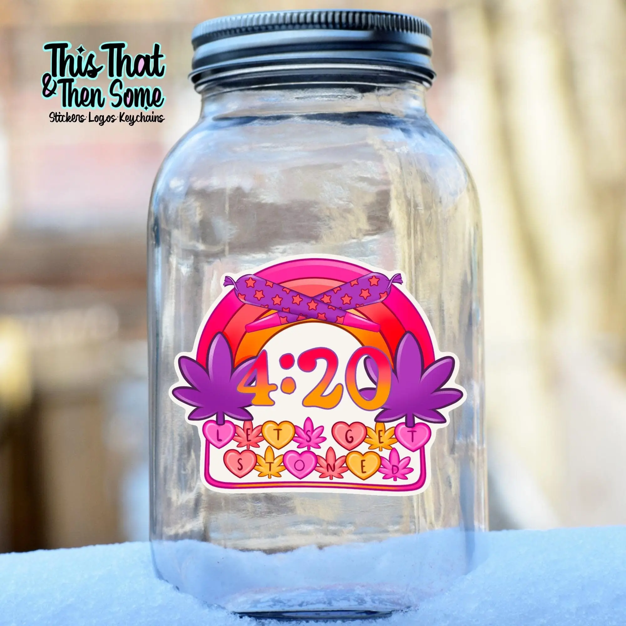 Holo Girly 420 Stoner Sticker, Cute Stoner Decal, Gifts for Stoners