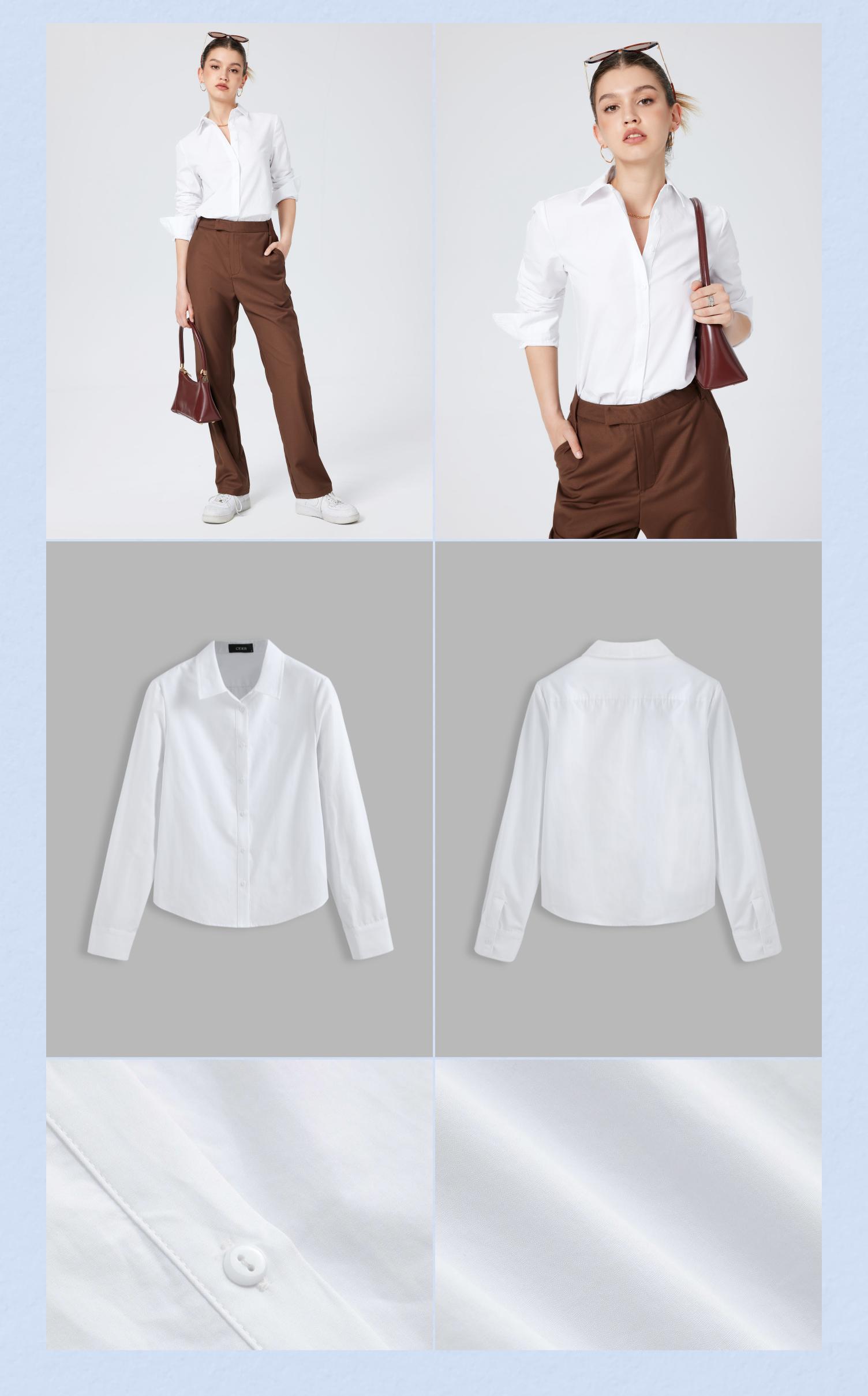 Cider [3 colors, size 0-10] Collar Button Up Long Sleeve Shirt