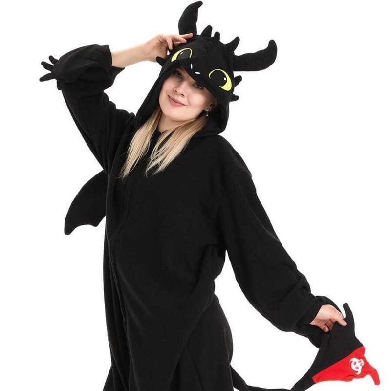 Hot Toothless Dragon Onesie Pajamas For Adult Jumpsuit Animal Pijamas ...