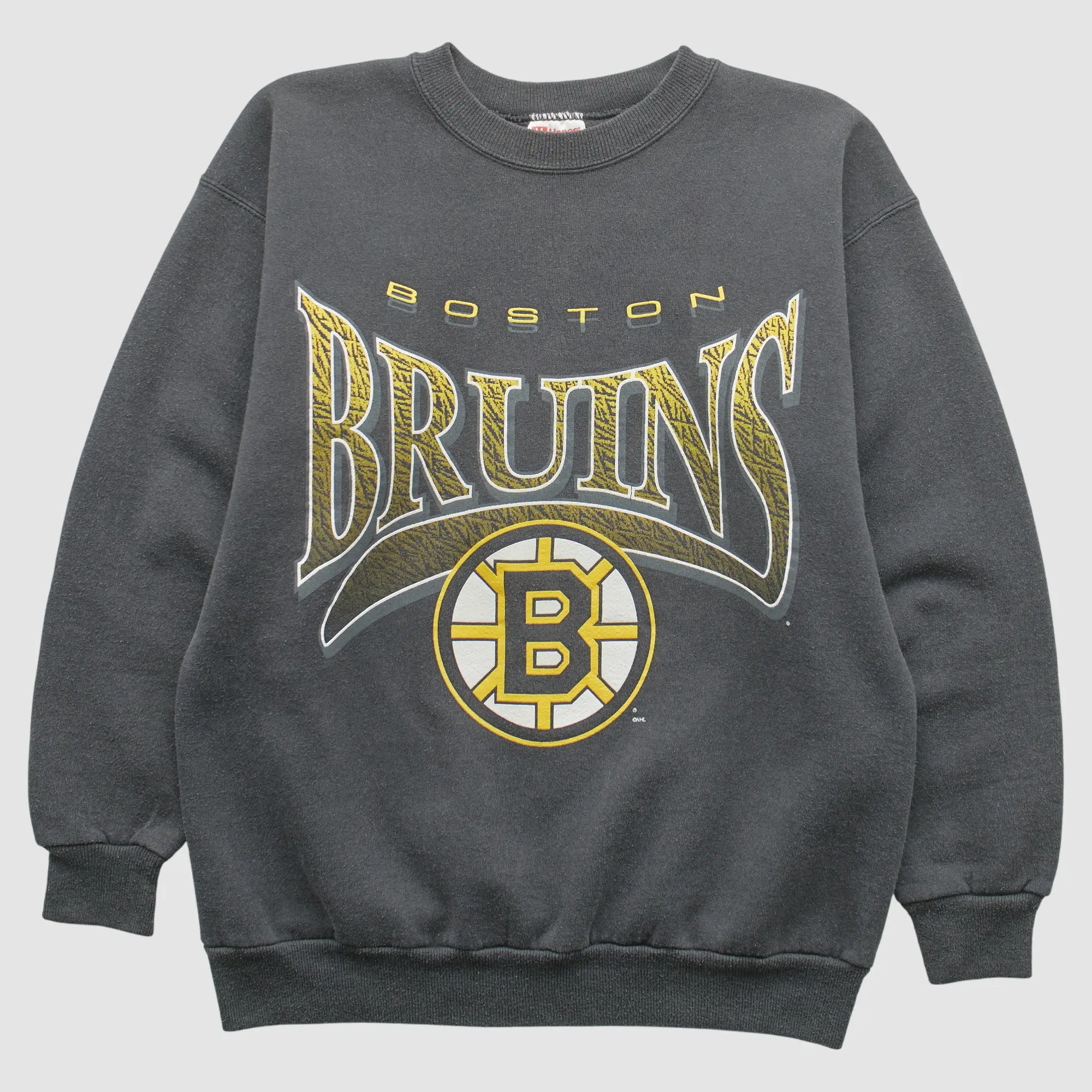 Boston Bruins Hanes 90s Pullover Sweatshirt - Dark Heather Gray - XS