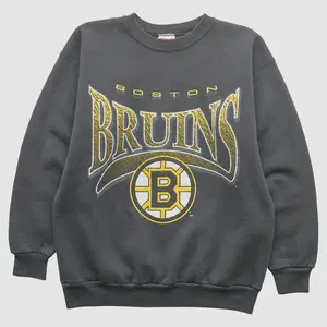 Boston Bruins Hanes 90s Pullover Sweatshirt - Dark Heather Gray - XS