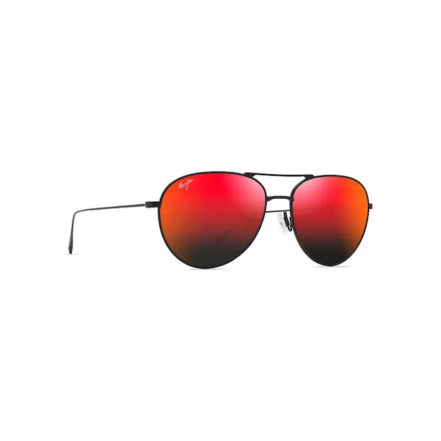 Maui Jim Walaka Sunglasses RM885-02 Matte Black Frame HAWAII LAVA Lenses
