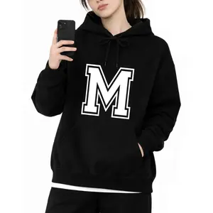 Men’s Alphabet M Monogram Hoodie – Varsity Letter Long Sleeve Sweatshirt