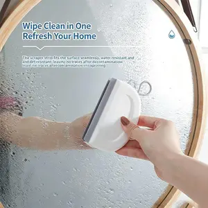 2-Pack Plastic Handheld Mini Squeegee - Smooth Blade, Lightweight, Hangable Household Bathroom Squeegee for Shower, Glass Window Cleaning Accessories