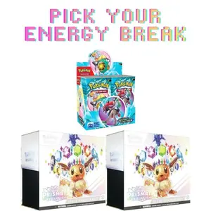 *READ DESCRIPTION* Break 149: (2) Prismatic Evolutions ETB & (1) Journey Together Booster Box Pick Your Energy Cards Grass Water Fire Electric Fighting Dark Psychic Steel