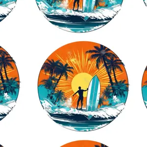 Surf cupcake toppers EDIBLE topper Surfer cookies Surf theme decoration Surf cake decoration