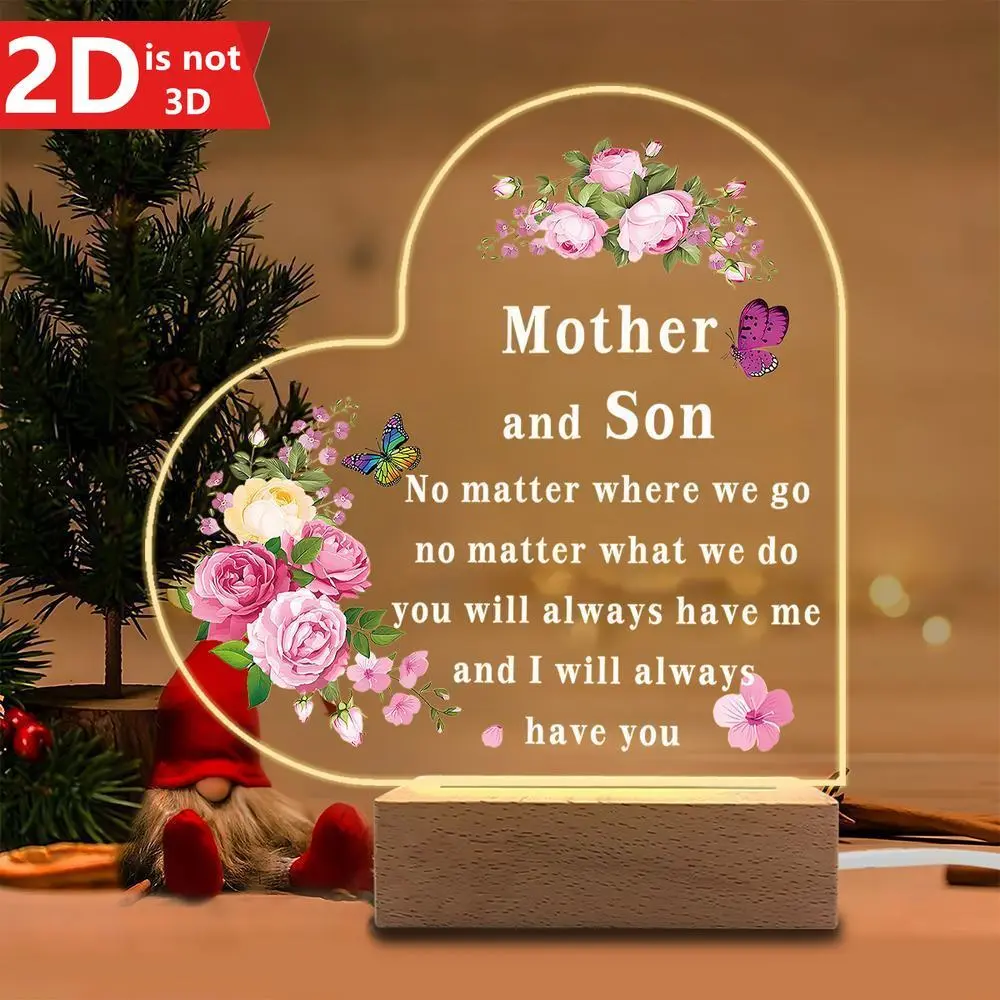 Heart-Shaped Acrylic Night Light — Perfect for Birthday, Christmas & Mother's Day Celebrations.