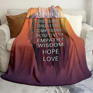 Multipurpose holiday gift blankets Happiness Iceberg Success Quote Abstract blanket Sofa cover soft flannel blanket cozy home and travel blanket Lightweight Cozy Blanket