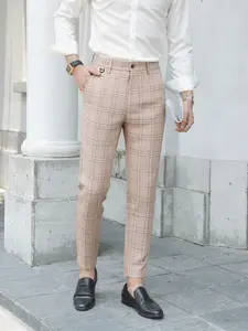 Men's Plaid Straight Leg Blazer, Wrinkle-Resistant Breathable Fabric, Slim Fit, Vintage Academic Style, Business Casual, All Seasons