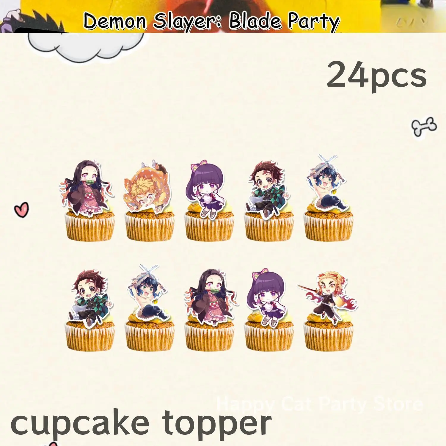 cupcake topper-24pcs