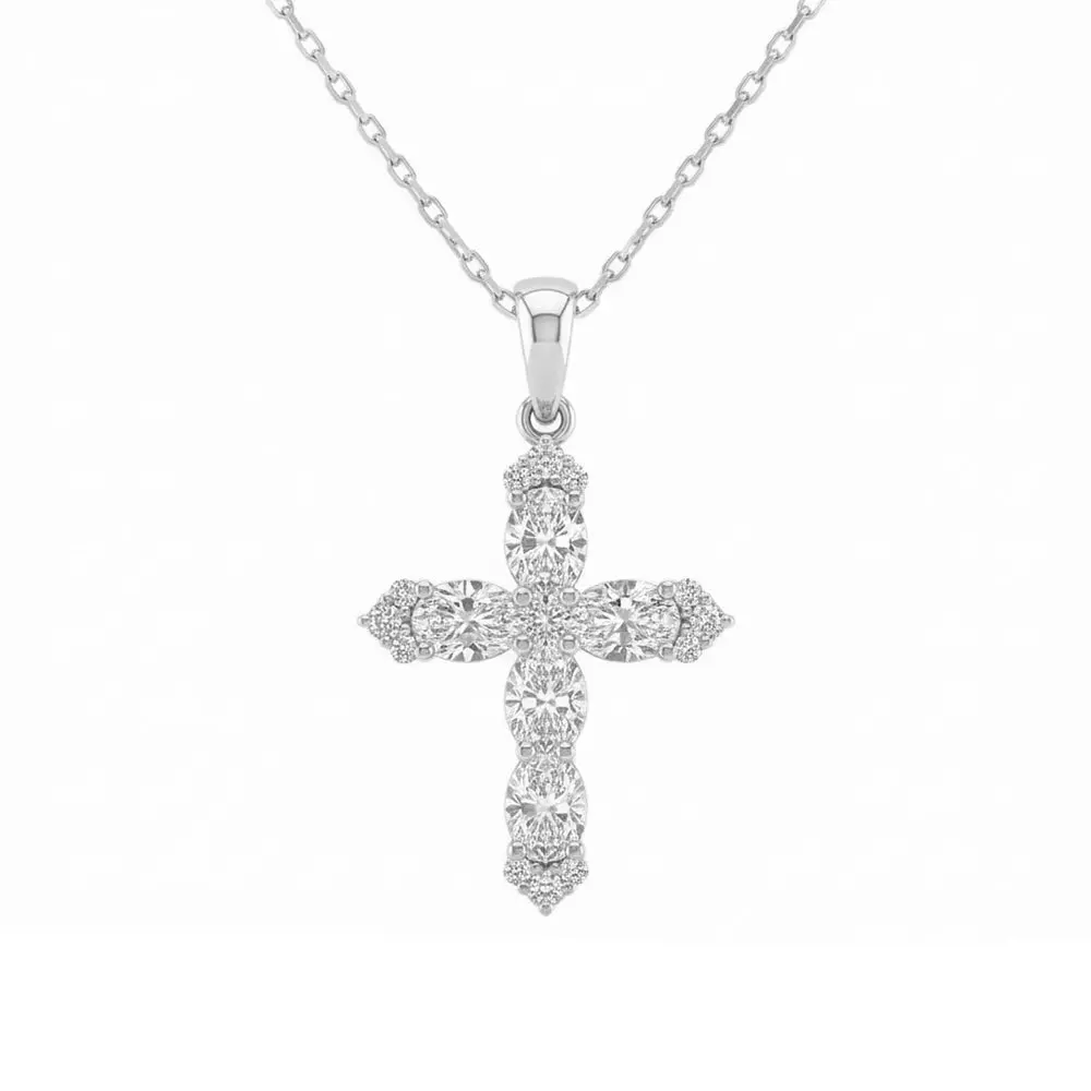 1.15ct 14K White Gold Lab Grown Diamond Necklace 18"