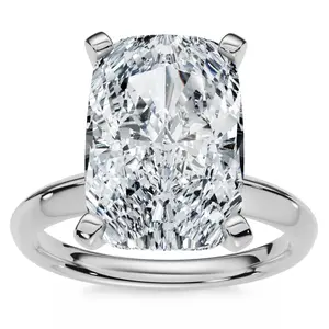 Certified 5Ct Elongated Cushion Diamond Engagement Ring Lab Grown