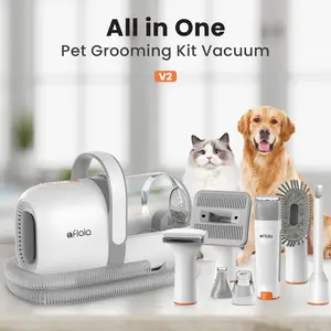 Afloia Best Value All in One Pet Grooming Kit Vacuum V2 Original Version with Paw Trimmer & Dog Clippers for Shedding Low Noise 3 Suction Levels 1.5L Dust Cup Portable Wireless Design