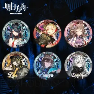 75MM Arknights Anime Merch Pendant Mudrock Dusk Siege Hoshiguma Amiya Saria Decorative Badge Gift for Game Fan Collectible