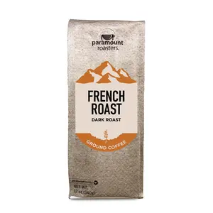 PARAMOUNT ROASTERS French Roast 12oz Ground Coffee Dark Roast Intense Bold Slightly Smokey Sweet Flavor Profile Less Acidic