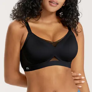 Bodytips Women's Mesh Breathable 3/4 Cup V-Neck Wireless Bra Lightweight Soft Breathable Support Seamless Trending Lingerie Popular Bra Smooth Daily Wear Basic Versatile Underwear For Office Home Lounge Casual Outfit Light Sports All Day Use,  Womenswear