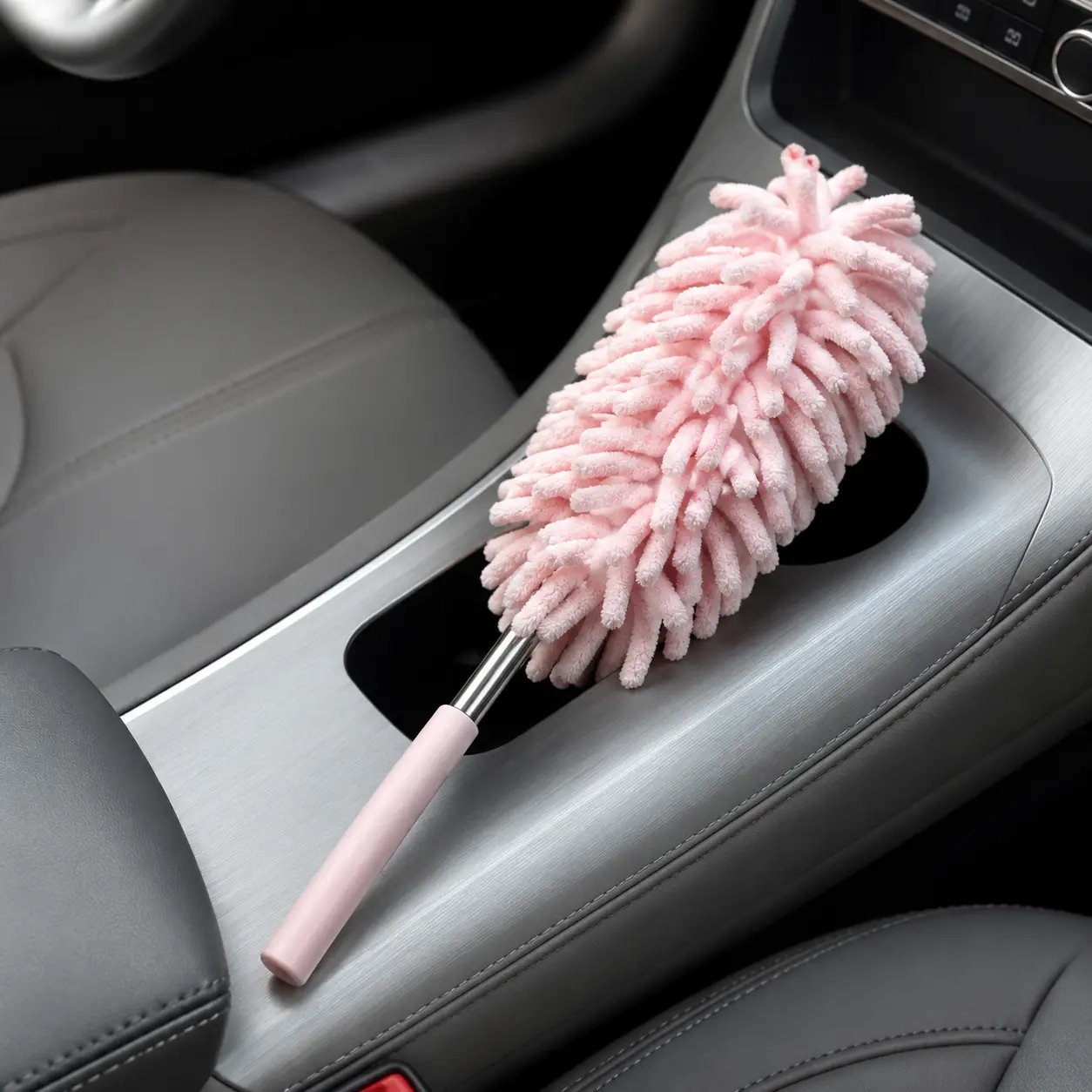 Budget-Friendly Extendable 30cm Rod Car Duster Brush with Synthetic Microfiber Head, Handle-Equipped Carwash Brush, Gentle on Touchscreens Screen Cleaning Automotive Detailing Tool for Home Auto Interior Car Care