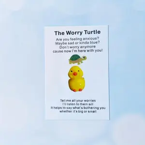 Cute Mini Resin Duck DIY Encouragement Cards Kit, Mixed Colors, Perfect for Sons' Milestone Gifts & Keepsakes, Set of 1-100 Pieces