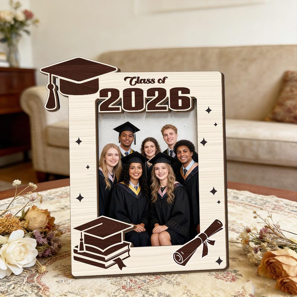 2026 Graduation Wooden Photo Frame , Commemorative Keepsake & Gift for Graduates,Perfect for Daughters, Sons, and Friends,Boyfriend,Girlfriend,Brother