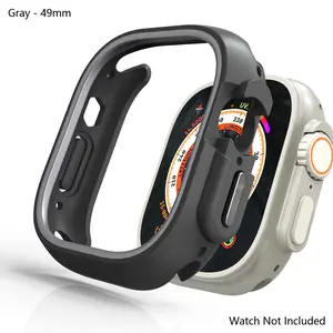 Two-Tone Rugged TPU Case for Apple Watch, Advanced Air Cushion Shockproof Corner Bumper for Ultra 3/2/1 & S11/10/9/8/7/6/5, Easy Clip-On Design .Compatible with 42/44/45/46/49mm. 【Watch Not Included】