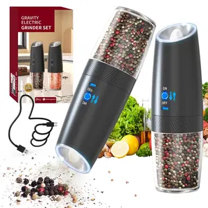 Rechargeable Salt & Pepper Grinder, Type-C Charging Salt & Pepper Grinder, Universal Household Kitchen Appliances for Home Use Kitchen Gadgets