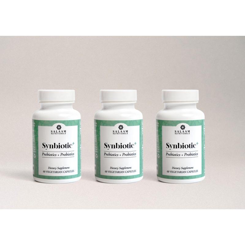 Salaam Nutritionals Synbiotic Plus Halal Probiotic with Prebiotics 3.5 Billion CFU Veggie Capsules 60 Count Gut and Immune Support Digestion Vitamin Daily Dietary Supplement