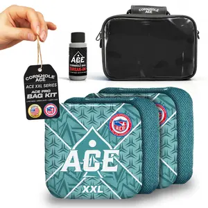 ACE XXL Series Teal Carpet ACO Pro Approved Cornhole Bag Kit | 4 Bags, 5/9 Speed + Break-In Kit + Carry Case