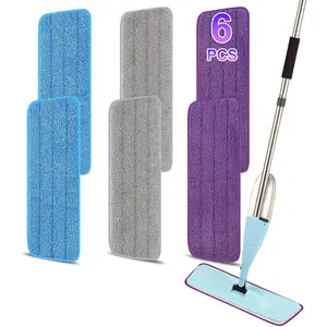 16.5 inch  Mop Pads Microfiber  Mop Replacement Heads for Wet/Dry Mops Compatible with Bona Floor Care System (6 Pack)