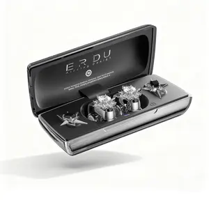 ERDU Interchangeable Charms for Clip-On Headphones, Multi-Style Magnetic Accessories, Exclusive Fit, DIY & Mix & Match Rhinestone Decorated Jewelry Rhodium Plated