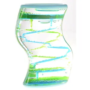 212 MAIN Blue & Green Plastic Liquid Motion Bubbler Pet Toy - Zigzag Flow, Stress Relief, Calming Effect, Stress Relief Decoration, Farm Animal & Poultry Supply