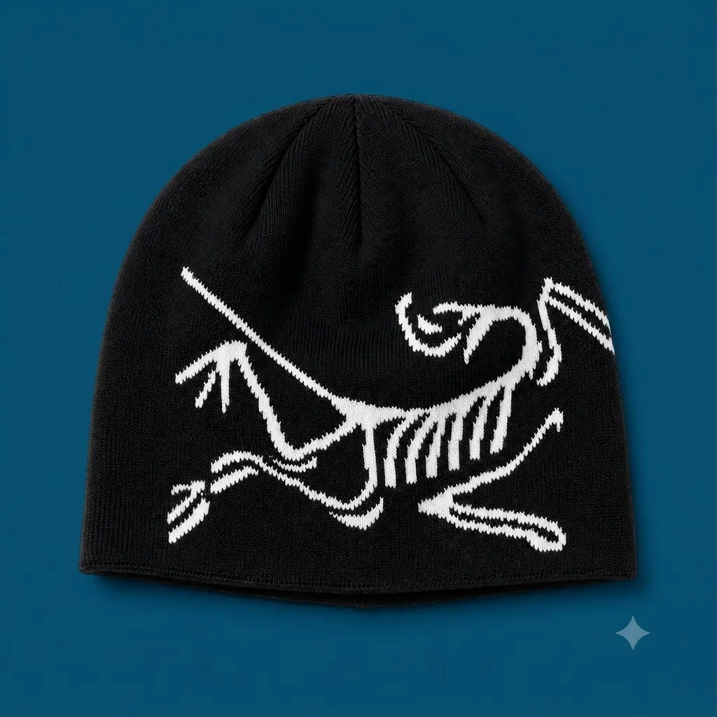 ARC'TERYX Knit Beanie with Skeleton Dinosaur Graphic – Multiple Colors