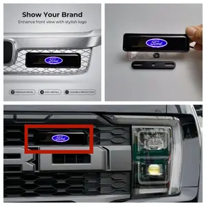 Waterproof Design LED Illumination Front Grille Logo Light, Glowing Grill Emblem Lamp for Ford F-150 F Series Mustang Ranger Bronco, Car Accessories