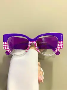 Fashionable Cat Eye Frame Eyeglasses, Trendy Anti-blue Light Eyeglasses for Women & Men, Fashion Eyeglasses for Daily Wear