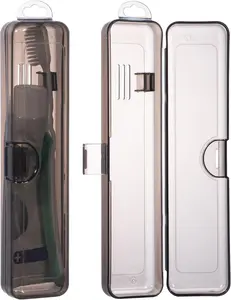 Toothbrush Case 2 Packs, Transparent Black Toothbrush Travel Case, 7.87 x 1.85 x 1.18 inches