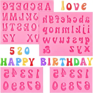 4 count  Letter Molds for , 0-9 Number and 26 Alphabet Letter Molds Fondant Mold for Edible Cake Dessert Decorating