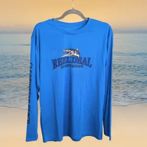 Reel Deal Dryfit Long Sleeve Shirt for Men - Royal Blue, SPF-50 Protection - Fabric, Lightweight Outdoor