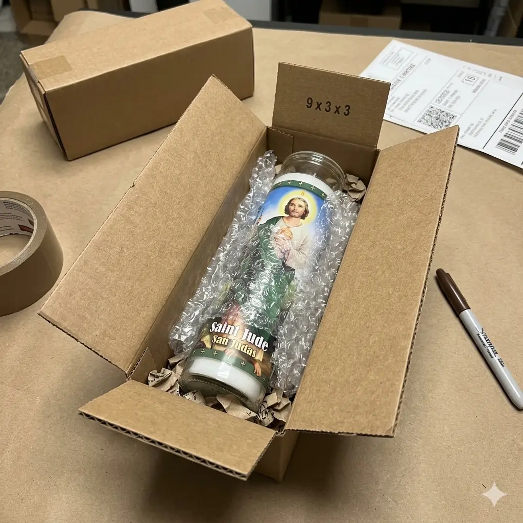 Traditional Household Candle Set - 3 White Wax 8-in Home Decor Candles for St Jude Prayers