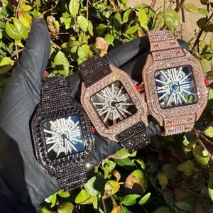 Iced Out Rose Gold Plated Full Iced Out 40MM Luxury Lab Diamond Men Watch