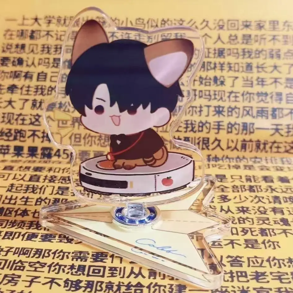 NEW Anime Love and Deepspace Caleb Mobile Revolve Rotating Acrylic Figure Stand Model Desk Display Rotate Standing Exhibits Gift