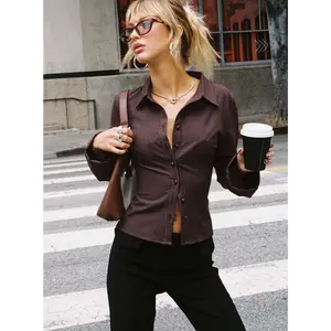 Anni Pinstripe Shirt Brown