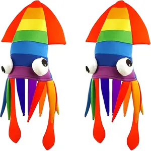 1pc Squid Hat - 1pc - Rainbow Octopus Hat - Marine Animal Hat - Rainbow Clothing Accessory - Crazy Hat - Perfect Christmas Gift gorras para hombres skull caps dandy hats mens hats
