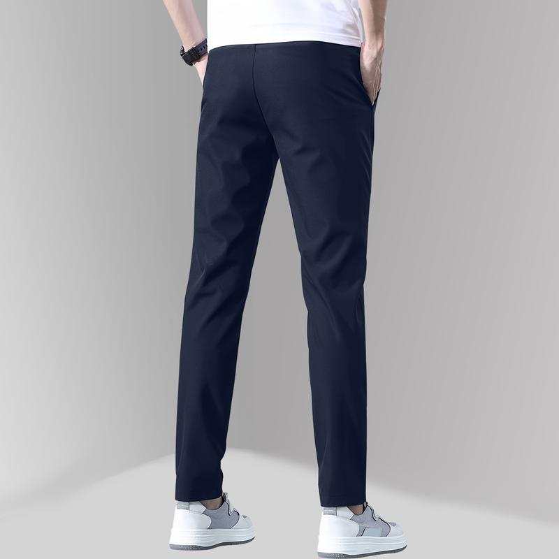 Pack of 4 Men's Lightweight Casual Pants - Quick Dry Stretch Waistband - Solid Color Straight Leg Trousers - Outdoor & Everyday Wear - Minimalist Style - Breathable Fabric - Suitable for Active Lifestyles Pack of 4 Men's Lightweight Casual Pants - Quick Dry Stretch Waistband - Solid Color Straight Leg Trousers - Outdoor & Everyday Wear - Minimalist Style - Breathable Fabric - Suitable for Active Lifestyles
