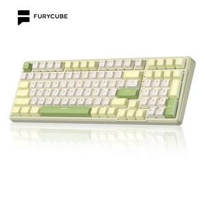 FURYCUBE K99 Pro Wireless/Wired/2.4G Creamy Mechanical Keyboard Gasket Structure With Num Pad Tri-Mode 5-pin Hot Swappable RGB Gaming Keyboard PBT Keycap, Christmas Gift, Hoildayhaul